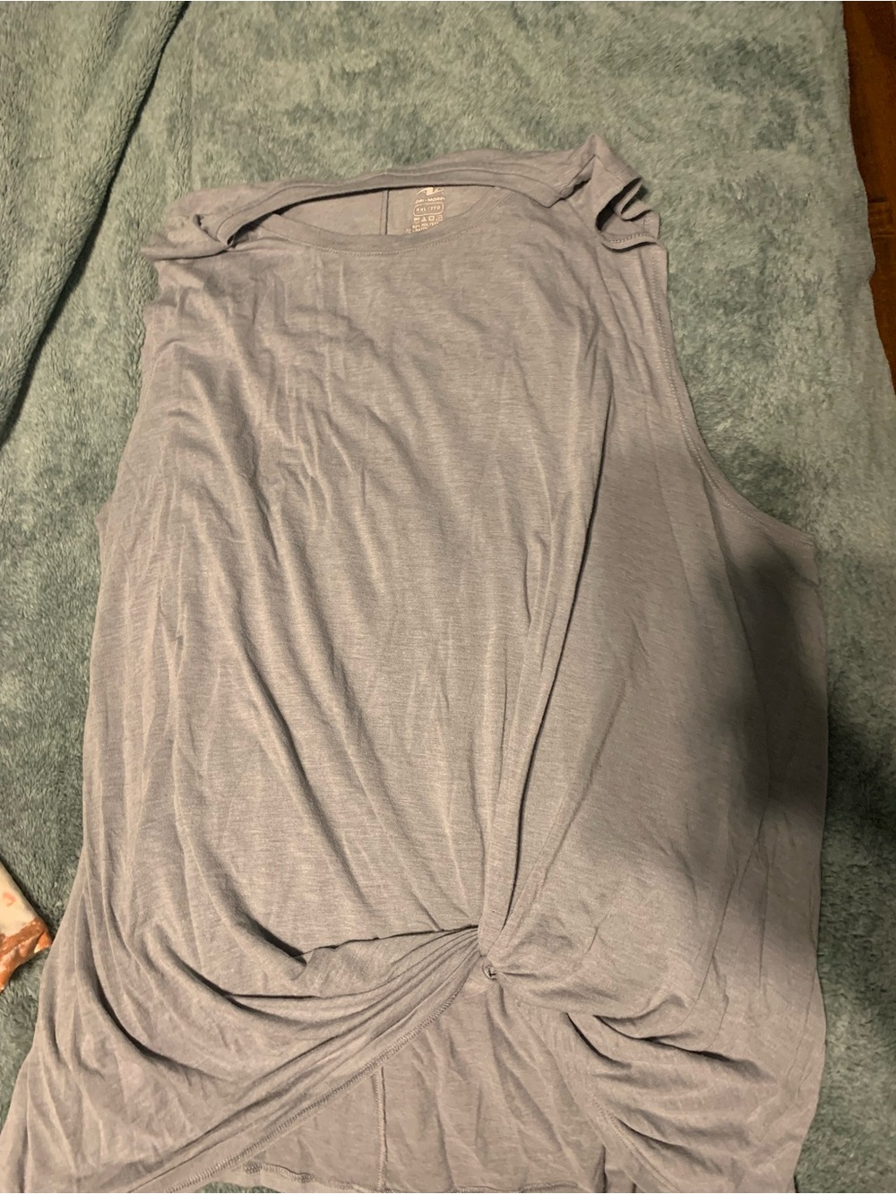 Knot Front Sleeveless Tank Top - Light Gray